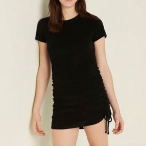 PINK Victoria's Secret FRENCH TERRY DRESS Black Drawstring Side Medium